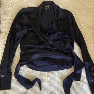 Lafayette 148 Silk Wrap Top